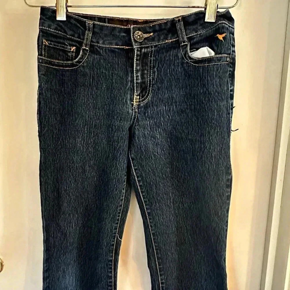 Grane Jeans Juniors Size 7 Regular Waist Boot Cut 5 Pocket Dark Blue Wash EUC - Picture 3 of 13